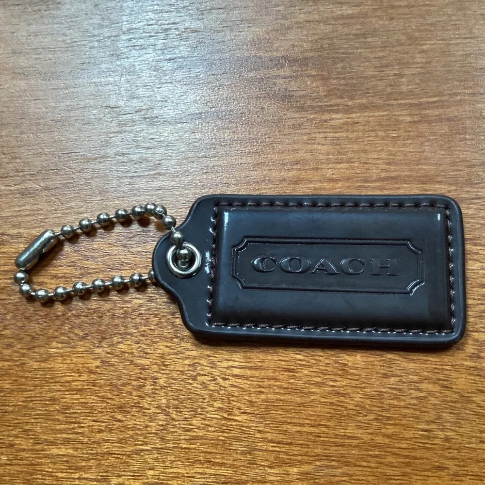 Coach Very Dark Brown Bag Tag/Hang Tag